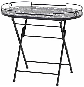 Siena Garden Como Serviertisch, matt-schwarz/dunkelgrau