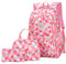 SellerFun Girl Geometric Printed Primary Junior High University School Bag Bookbag 3pcs Backpack Sets(2# Pink-3pcs,19L)
