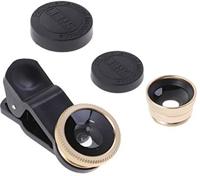 ULTECHNOVO Objectif Macro Universel Fish- Eye- Objectif Macro Grand Angle de Caméra de Téléphone 3 en 1