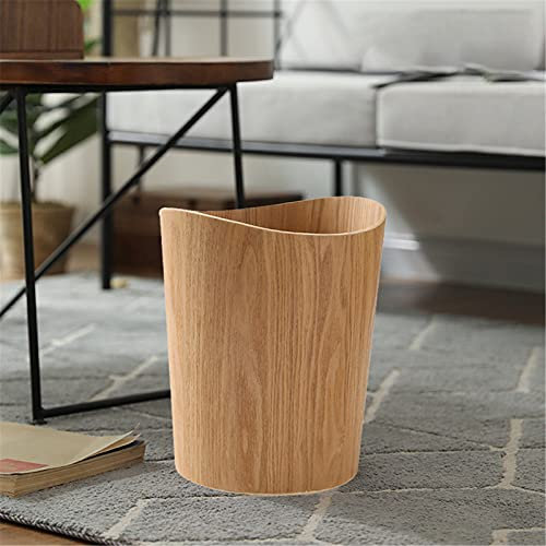 Rubbish Bin, Wooden Office No Cover Waste Bin, Waste-paper Bins, Eco-friendly Household Modern Trash Can, Simple Strong Wood Waste Bin for Living Room, Kitchen, Bathroom and Office