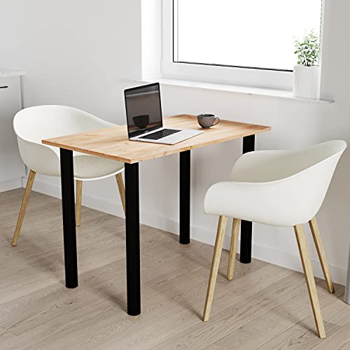 AKKE mikon 100x40 | Esszimmertisch - Esstisch - Tisch mit SCHWARZEN Beinen - Küchentisch - Bürotisch | Gold Craft