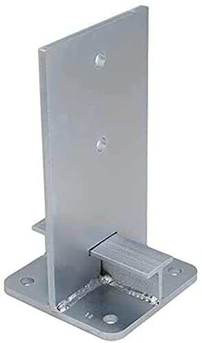 Heavy Duty Galvanised Fence Base Support Brackets Concealed Shoe Design for Pergola, Metal Posts, Bolt Down Feet, Concrete Installation 140mm x 250mm x 8.0mm (5 1/2)