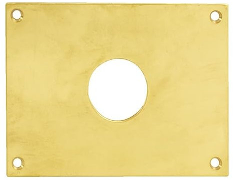 HERACLES - Plaque de propreté trou rond 32 laiton poli 90x65mm - HERACLES - 251752-TR32