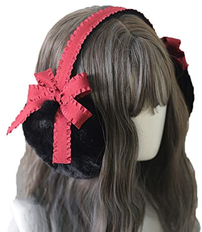 BPURB Cache-oreilles mignons en peluche chaude Kawaii filles femmes Lolita Cache-oreilles Joli bandeau pliable Accessoires