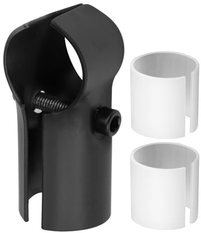 eoere 10 Sets T Pipe Clamp Connector Chain Link Fence Clamp, Black Tee End Rails Clamps, Fit for OD 25.4 mm Stainless Steel Pipe, and Fit for 3/4 Electrical-Metallic Tubing with PE Adapter Shims