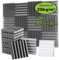 Foneso Mousse Acoustique, 30 x 30 x 5 cm (Densité :25 kg/m³) Mur Insonorisant 3D Haute Densité, Matériaux d'Insonorisation pour Salles d'Enregistrement et Bureaux (12 Morceaux, Gris)