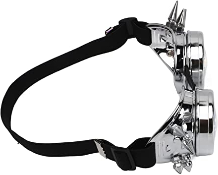 CHICIRIS KaleidoskopBrille, Elastisches Band, Weit Verbreitet, Verstellbare Nasenstütze, Steampunk-Brille für Halloween (Glänzendes Silber)