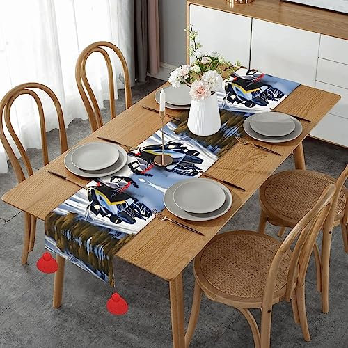 Fortschrittlicher Schneemobil-Tischläufer Tischbänder, Urlaub, Küche, Esstisch, Dekoration für drinnen und draußen, Dinner-Party-Dekoration, Couchtisch