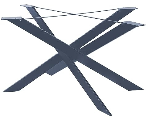 Magnetic Mobel Orion Table Base Design Kreuzgestell Schwerlast massiv Tischkufen Stahl Tischbeine Metall Profil 8x2 cm (Anthrazit)