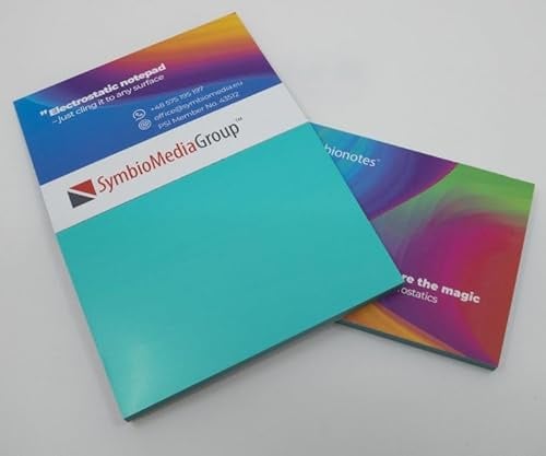 Elektrostatisch selbstklebendes Notizpapier | Türkis, 210x297 mm, 100 Blatt Notizbuch | Haftet an allen Oberflächen ohne Magnete, Pins oder Klebstoff | Große Static Sticky Notes