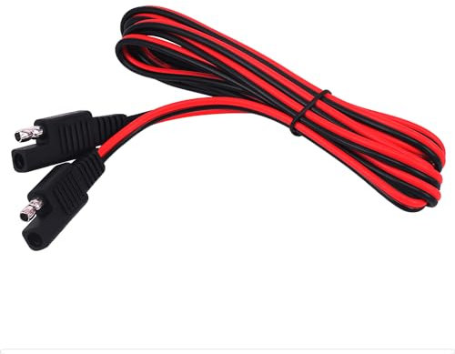 BENACES SAE Extension Cord 18AWG, 2 Pin Cable 12V-24V Quick Disconnect DC Power Extension Cable 6 Feet for Camp Trailer Solar Panels