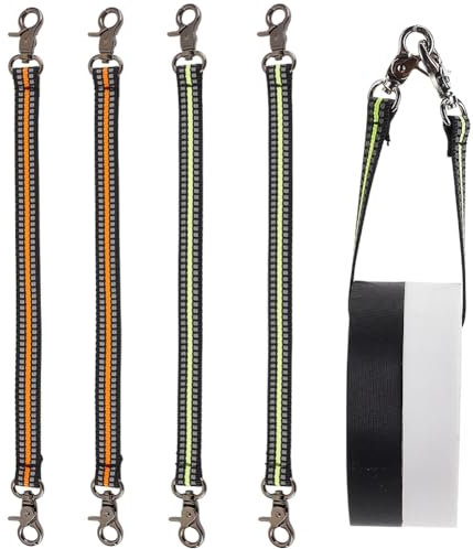 OLYCRAFT 4Pcs 2 Colors Electrical Tape Holder Electrical Tape Hooks Polyester Electrical Tape Chain Electrical Tape Strap with Trigger Snap Hook Strap Tape Holder for Pouch Bag Tool Box Construction