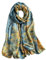 WEIGEER Silk Scarf Women Blue Shawl Stain Neckerchief Head Wraps Thin Scarf Ladies Beach Shawl Vintage Painting Bridal Belt Chiffon Muslin Colorful Cloth Birthday gifts