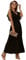 HEYPORK Damen Frühling Sommer Kleider Bequem Lässig Kleid Mode Elegant Röcke Frauen Temperament Langes Kleid Geraffte Ärmel Chiffon Faltenrock Feste Farbe Kleider(Schwarz, L)