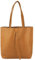 modamoda de - T253 - Ital. Henkeltasche mit Innentasche aus Leder, Farbe:Cognac hell