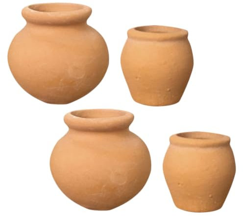 CANIGHT 4piezas Macetas Mini De Terracota para Suculentas Tiestos Redondos De Barro para Plantas Interiores Diseño Minimalista y Duradero