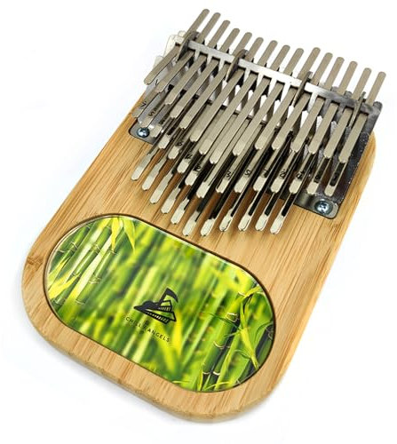 CHILL ANGELS Kalimba 41 Tasten chromatisches Bambus Daumenklavier Mbira Finger Piano Marimbas Instrument (Bambus-C-Meloune)