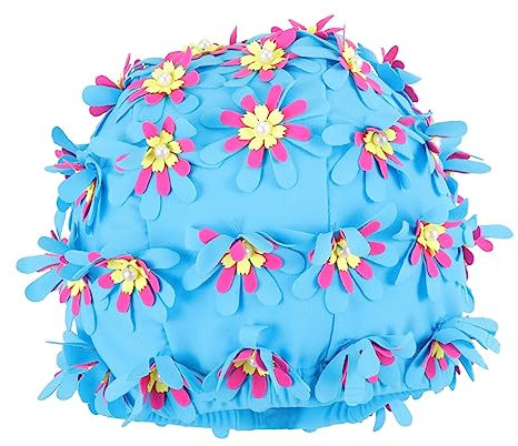 Anneome Cuffia Da Nuoto Flessibile Per Lunghi Design Floreale e Antiscivolo Per Donne e Ragazze Lago Cuffia Per Nuoto Professionale