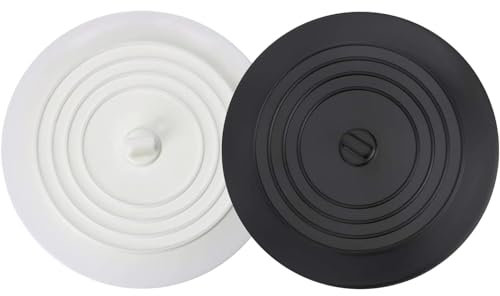 Bkemkri 2 PCS Tapones Redondos de Silicona para Fregadero Tapon de Silicona para Bañera Tapón de Fregadero de Silicona Tapon Lavabo Tapon para Bañera Tapón Universal Tapones Baño, Colador de Drenaje