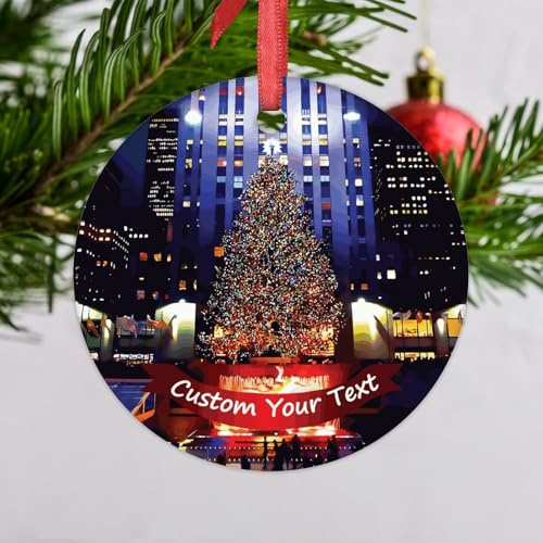 LMMIXEE New York City Christmas Ornaments 2024 New York Cityscape Christmas Decorations For Tree City Souvenir Custom Ornament Travel Lover Hanging Tree Ornament Merry Xmas for Family Friends