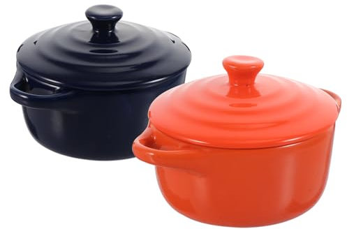OKUMEYR 2 Pièces Bol de pouding amphore bols de céréales ramequin en céramique récipient à fruits Service de nourriture pot galetiere cuisine aménagée bols durables bols à salade de fruits