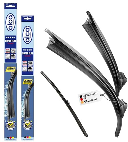 alca® Scheibenwischer mit Heckwischer passend für SEAT EXEO ST (06.2009-06.2013) SUPER FLAT Flachbalkenwischer