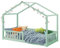 Hochbett Kinder mit Rutsche, Spielzeugregal & Leiter, Abenteuer-Bett aus Holz, platzsparendes Etagenbett für Jungen & Mädchen im Kinderzimmer (Mintgrün, 90 * 200 cm)