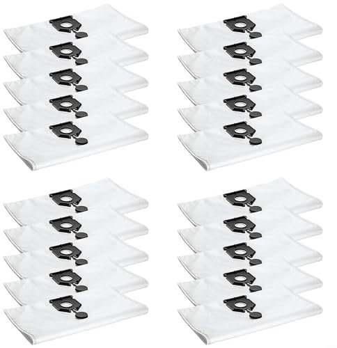 QOXEZY Lot de 20 sacs à poussière en tissu non tissé pour Karcher NT 30/1 Ap Te L, 2.889-154.0 NT 30/1 30L, NT 30/1 Ap L, EU2613