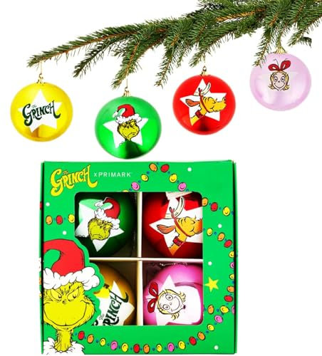 Die Grinch-Weihnachtskugeln Christbaumschmuck, 4er-Pack