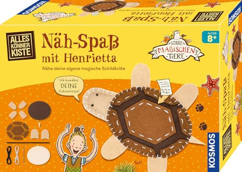 Kosmos 605667 Die Schule der magischen Tiere Näh-Spaß mit Henrietta, Nähset für Anfänger und Bastelset für Kinder ab 8 Jahren, enthält Filzstoff, Nadel, Stickgarn und Füllmaterial