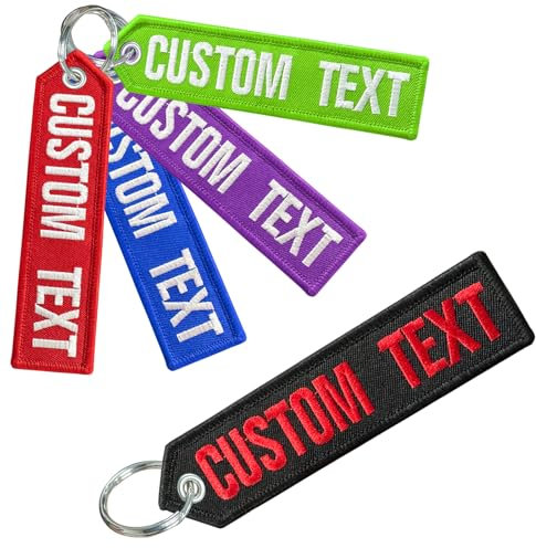 Porte-clés personnalisé, porte-clés texte/numéro brodé double face, accessoires de clés unisexes pour chambres moto voiture vélo, cadeau personnalisé (Type 1)