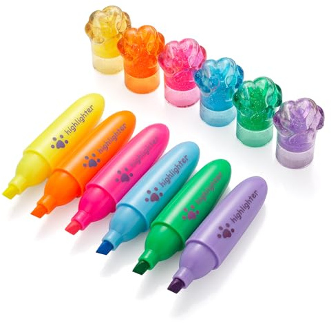 ACCloud 6 Pastell Textmarker-Stifte, Meißelspitze Schnelltrocknend Ohne Durchdrücken – für Bibelstudium, Notizen, Büro & Schulbedarf, 6-Farben-Set (1mm + 5mm)