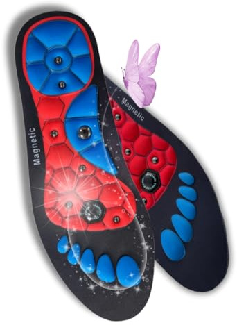 Magnetische Einlegesohlen – Orthopädische Schuheinlagen mit Akupressur & Magnettherapie, Reflexzonenmassage für Blutzirkulation & Fußschmerzen für Fitness, Radsport & Jogging | Sport, M 40-43