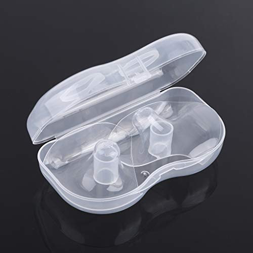 Riiichflowshop 2Pcs Ultra-thin Soft Silicone Nipple Shield Protector Baby Breast Milk Feeding Conical Shape with Carrying for Case