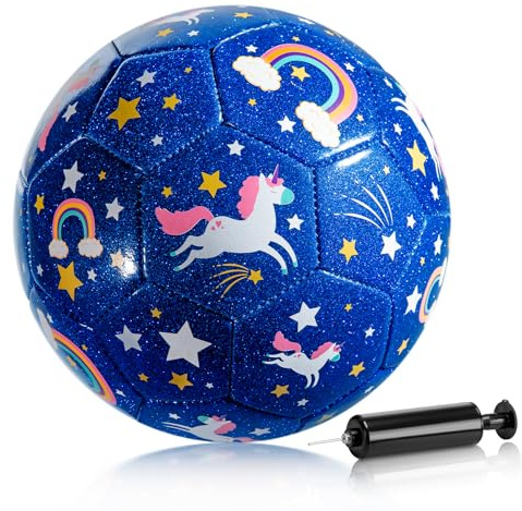 U&C Planet Fußball Größe 3 für Kinder von 3 bis 8 Jahren mit Pumpe und Netz | Wasserabweisend & leicht zu reinigen, Outdoor Spielzeug und Geschenk für Jungen und Mädchen