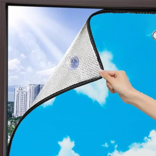 Pellicola riflettente per finestre, protezione dal calore e dai raggi UV, pellicola isolante per interni ed esterni, schermatura della privacy, foglio di alluminio da 7 mm, blocco solare 80 x 180 cm