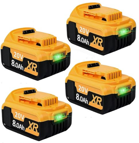 4X 8.0h Li-Ion replacement battery for Dewalt 18V battery DCB200 DCB184 DCB101 DCB107 DCB112 DCB105 DCB115 DCB203