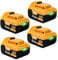 4X 8.0h Li-Ion replacement battery for Dewalt 18V battery DCB200 DCB184 DCB101 DCB107 DCB112 DCB105 DCB115 DCB203