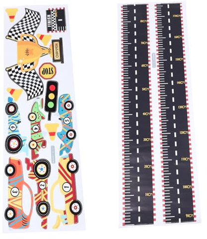 Wandaufkleber zur Größenmessung mit Rennwagenmotiv, Abnehmbar | Pvc, Selbstklebend, für Kinderzimmer und Spielzimmer, Kreative Wanddekoration zum Messen