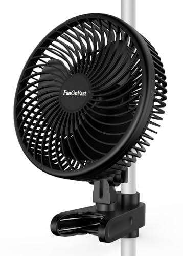 FanGoFast Grow Ventilator mit Clip EC-Motor, 10 Geschwindigkeitsstufen, Grow Clip-Ventilator Klemmbar für growzelt, 20cm Durchmesser, 10W, 561m³/h Luftstrom, 32 dBA Perfekt Lüfter für Growbox