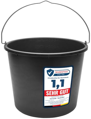 Garronda Putzeimer 5 Pack 16 L Baueimer Mörteleimer Maurerkübel GD-0168 | mit Metallhenkel, aus recyceltem Kunststoff, für Baustelle, Garten und Haushalt, als stabiler Maurerkübel