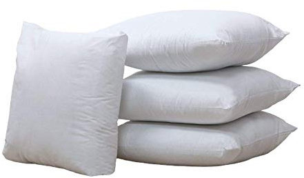 Set of 4 New White Hollowfibre Cushion Pad Inner Insert Double Stitched Seams - Non Allergenic - Machine Washable by CosyWinks® 16 x 16 (40cm x 40cm)