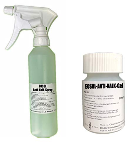 Emil Otto EOSOL Anti-Kalk Power-Paket Nr. 2 (100 g Anti-Kalk-Gel -extrem wirksam + 250 g Anti-Kalk-Spray, mit herausragender Wirkung) für Duschwände aus Echtglas, Fliesen, Glas u. Armaturen