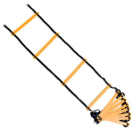 MASTER Erwachsene Fußball Koordinationsleiter Trainingsleiter Heg, scharz/orange, One Size, MAS-B072