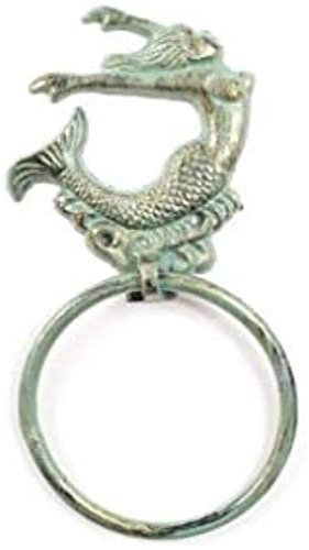 Handarbeit Modell Schiffe Antik seaworn Bronze Gusseisen Wölbungen Mermaid Handtuchhalter 22,9 cm – Deko C