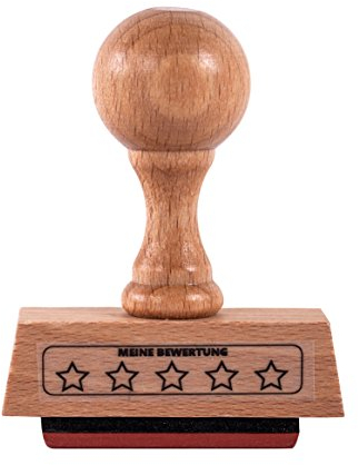 Rayher Hobby Rayher 29125000 Statement-Stempel Meine Bewertung, 1 x 5 cm, Holz, Natur