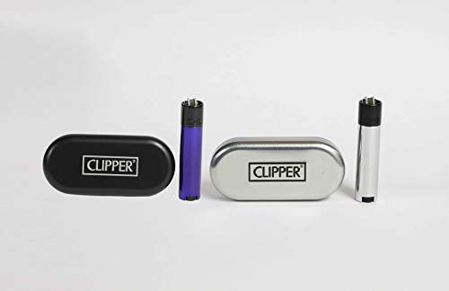 Clipper Metall Metall Schwarz Bi-Color Feuerzeug Box (ovp) Edel Design