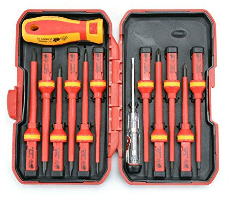 Elektriker Schraubendreher Set BE-Tool 1000V Schraubendreher Isoliert VDE PH PZ SL TX Austauschbare Schraubendreher für Reparatur (13 Stück)