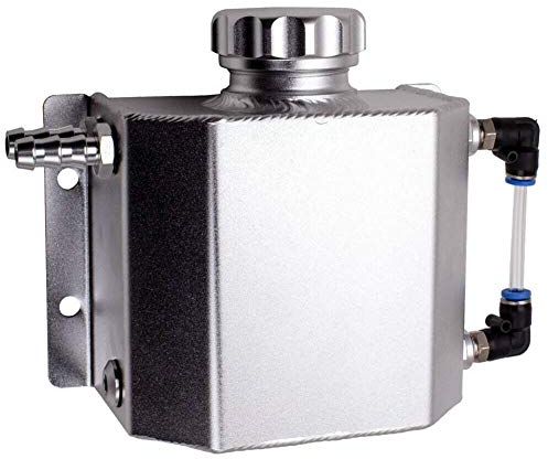 GCDN Universale 1L Alluminio Lega Radiatore Auto Refrigerante Espansione Serbatoio con Tappo Scarico 1000ml