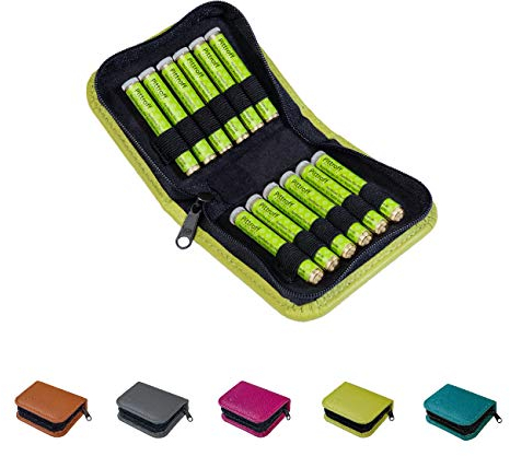 Homöopathische Taschenapotheke, Globuli-Tasche zum Buch Quickfinder Homöopathie für Kinder (GU) von Dr. Markus Wiesenauer, gefüllt mit 12 Globuli-Röhrchen (Glas), aus echtem Leder (apfel-grün)